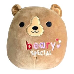 Squishmallows Omar Brown Beary Special Hearts Toy Plush Jungle Bear 9"